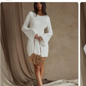 Tate white rib mini dress